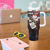 Personalized Polish American Heritage Month Tumbler With Handle Eagle With Grunge Style - Wonder Print Shop