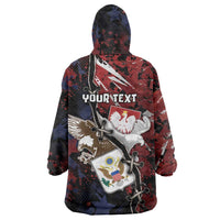 Personalized Polish American Heritage Month Wearable Blanket Hoodie Eagle With Grunge Style - Wonder Print Shop