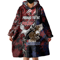 Personalized Polish American Heritage Month Wearable Blanket Hoodie Eagle With Grunge Style - Wonder Print Shop