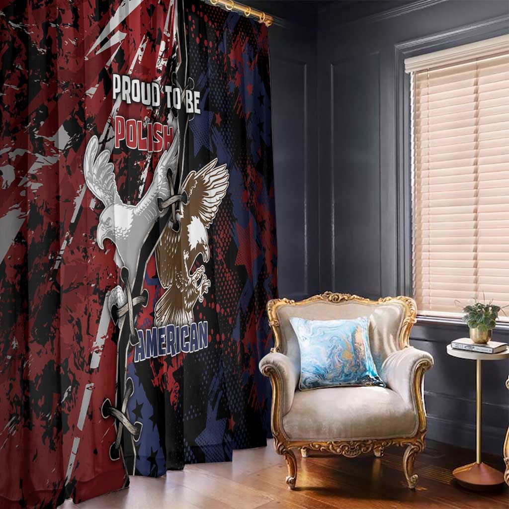 Polish American Heritage Month Window Curtain Eagle With Grunge Style - Wonder Print Shop