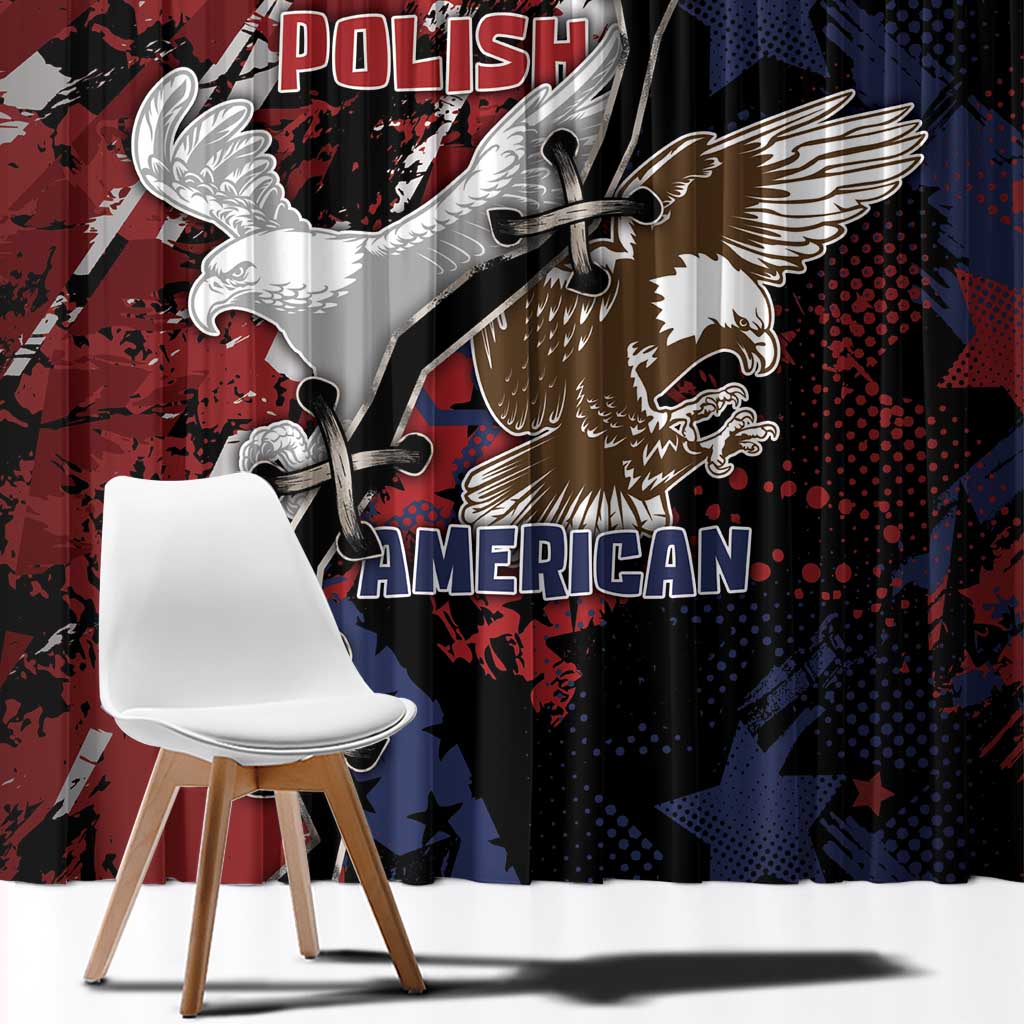 Polish American Heritage Month Window Curtain Eagle With Grunge Style - Wonder Print Shop