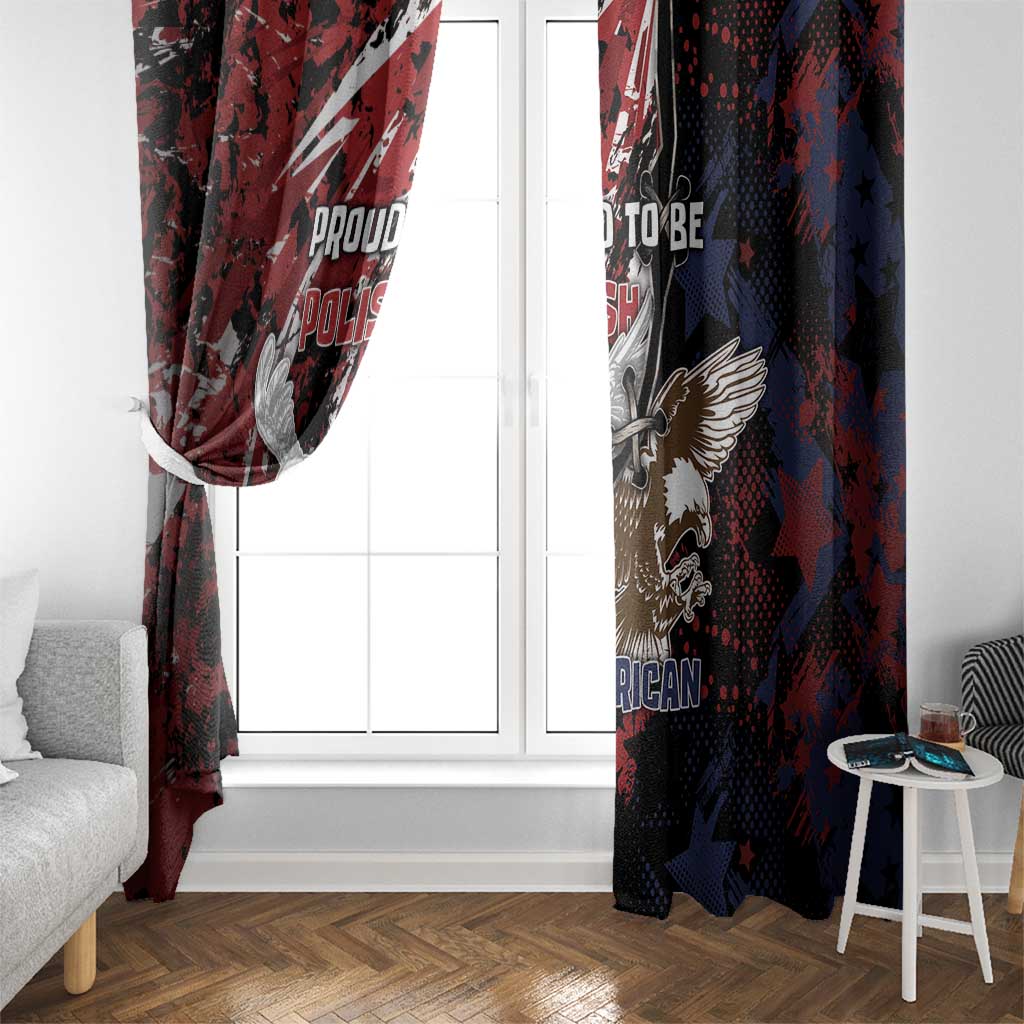 Polish American Heritage Month Window Curtain Eagle With Grunge Style - Wonder Print Shop