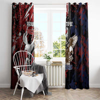 Polish American Heritage Month Window Curtain Eagle With Grunge Style - Wonder Print Shop