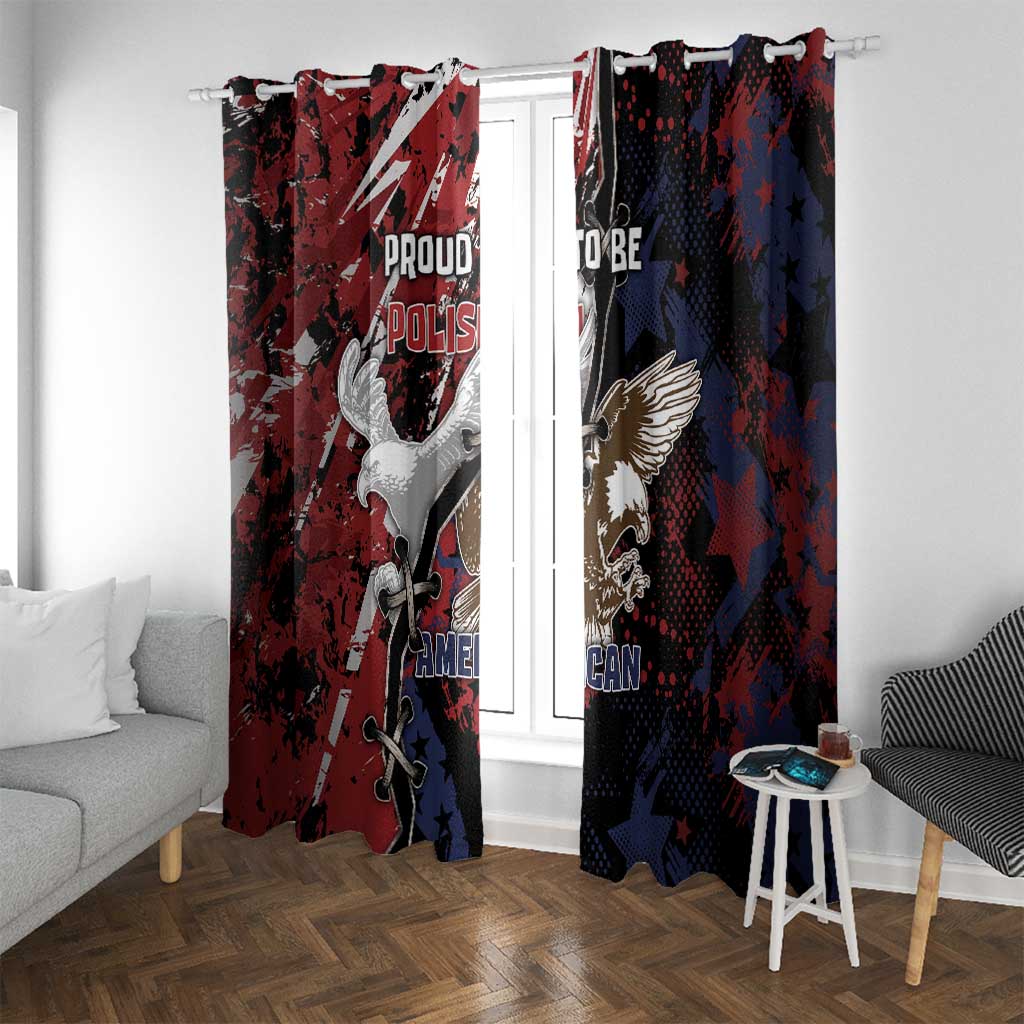 Polish American Heritage Month Window Curtain Eagle With Grunge Style - Wonder Print Shop