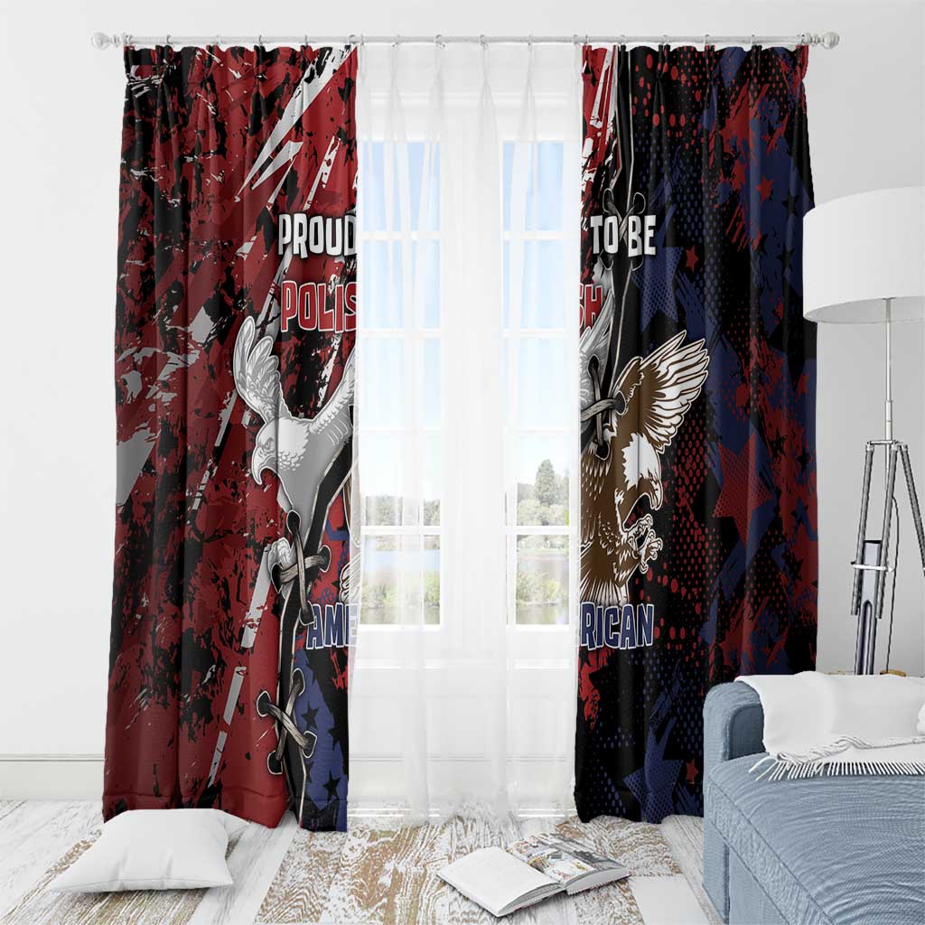 Polish American Heritage Month Window Curtain Eagle With Grunge Style - Wonder Print Shop