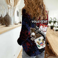 Personalized Polish American Heritage Month Women Casual Shirt Eagle With Grunge Style - Wonder Print Shop