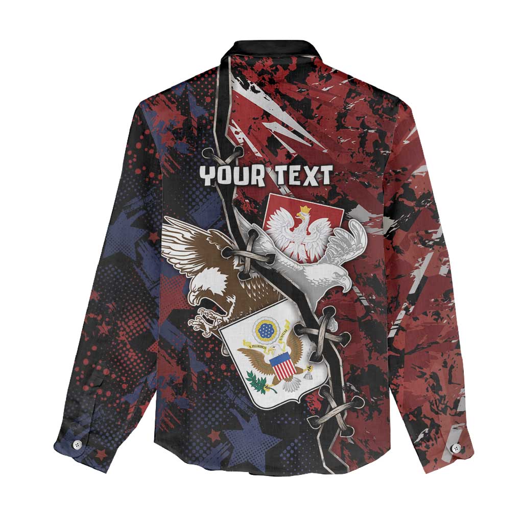 Personalized Polish American Heritage Month Women Casual Shirt Eagle With Grunge Style - Wonder Print Shop