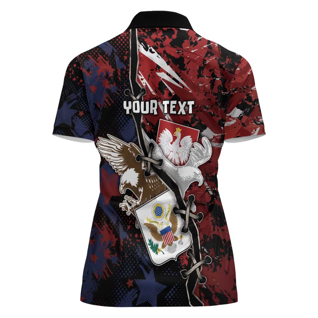 Personalized Polish American Heritage Month Women Polo Shirt Eagle With Grunge Style - Wonder Print Shop