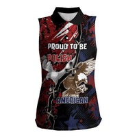 Personalized Polish American Heritage Month Women Sleeveless Polo Shirt Eagle With Grunge Style - Wonder Print Shop