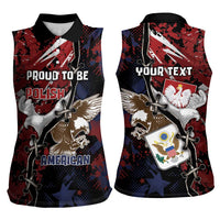 Personalized Polish American Heritage Month Women Sleeveless Polo Shirt Eagle With Grunge Style - Wonder Print Shop