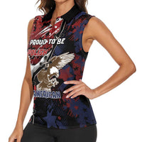 Personalized Polish American Heritage Month Women Sleeveless Polo Shirt Eagle With Grunge Style - Wonder Print Shop