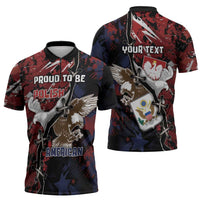 Personalized Polish American Heritage Month Zipper Polo Shirt Eagle With Grunge Style - Wonder Print Shop