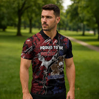 Personalized Polish American Heritage Month Zipper Polo Shirt Eagle With Grunge Style - Wonder Print Shop