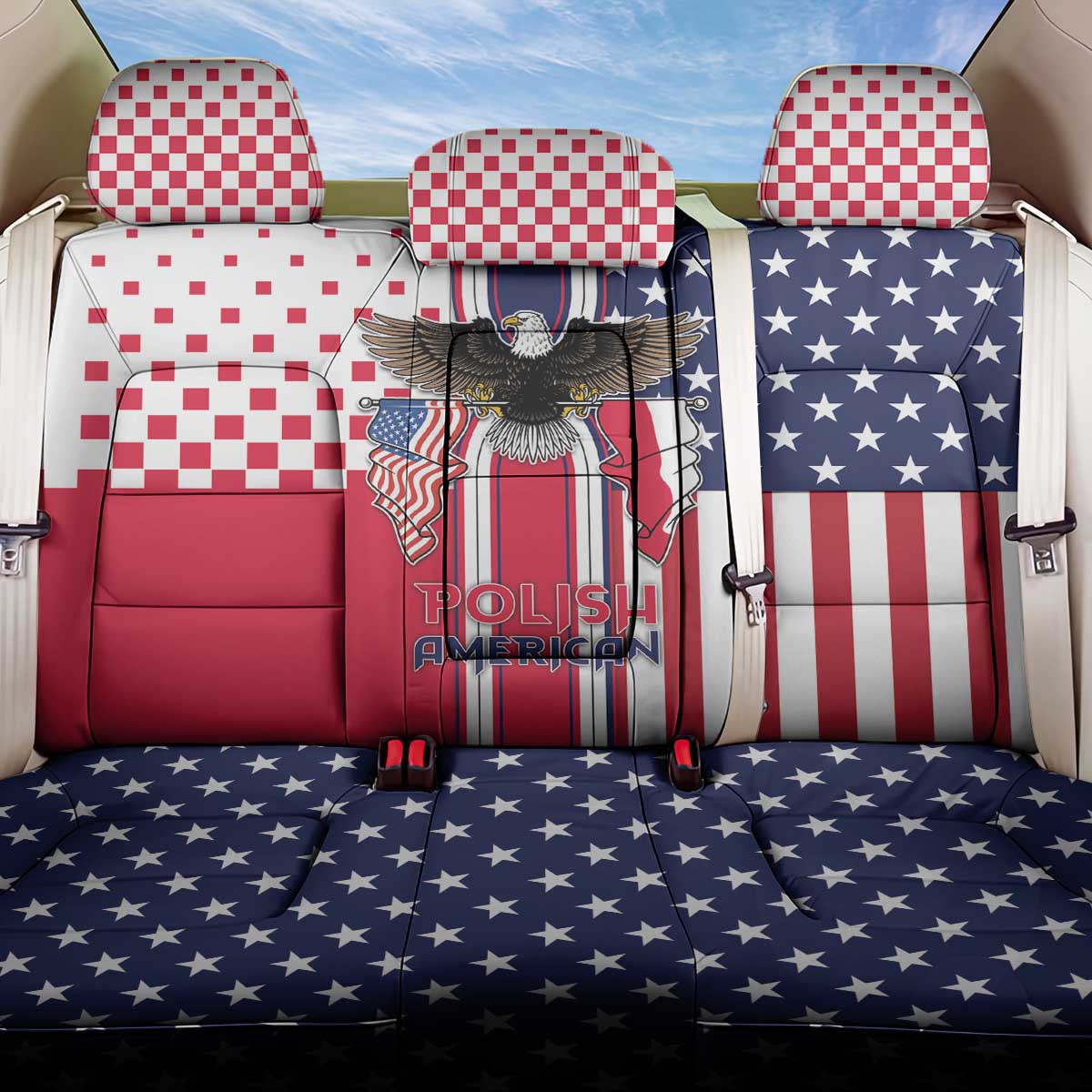 Polish American Heritage Month Back Car Seat Cover Unique Style - Wonder Print Shop