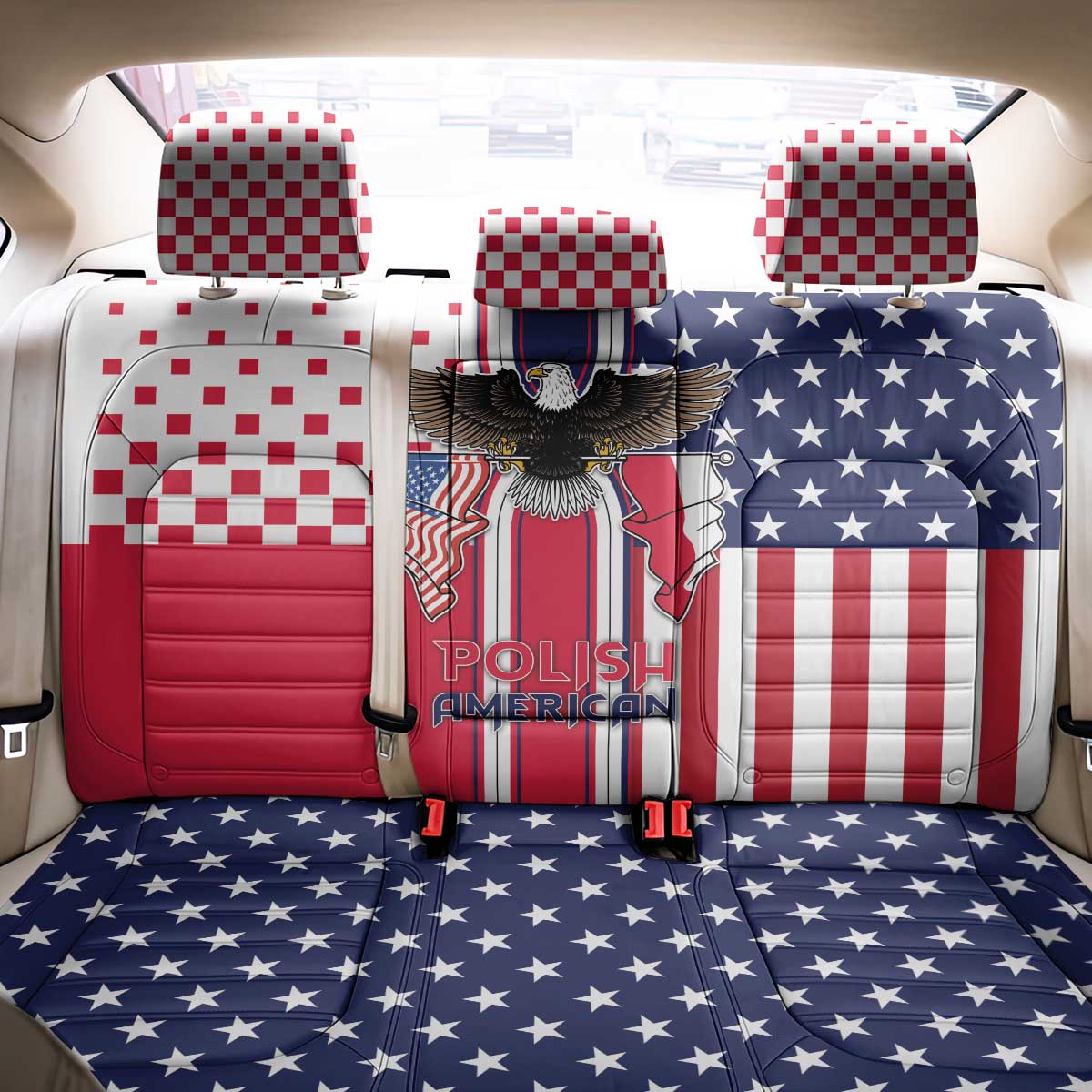 Polish American Heritage Month Back Car Seat Cover Unique Style - Wonder Print Shop