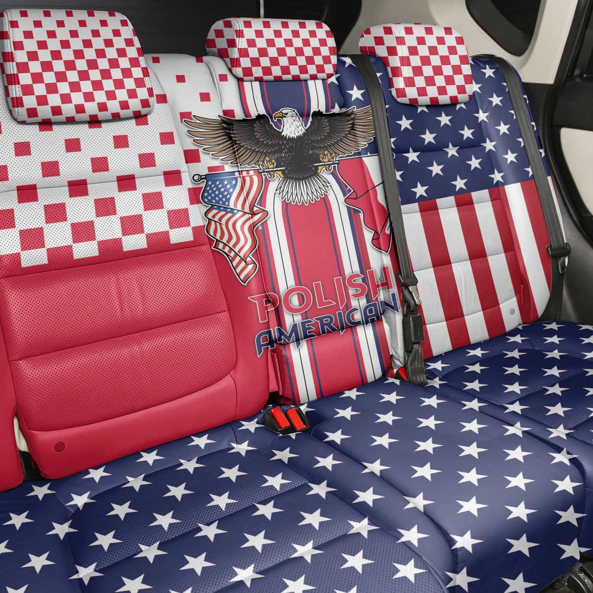 Polish American Heritage Month Back Car Seat Cover Unique Style - Wonder Print Shop
