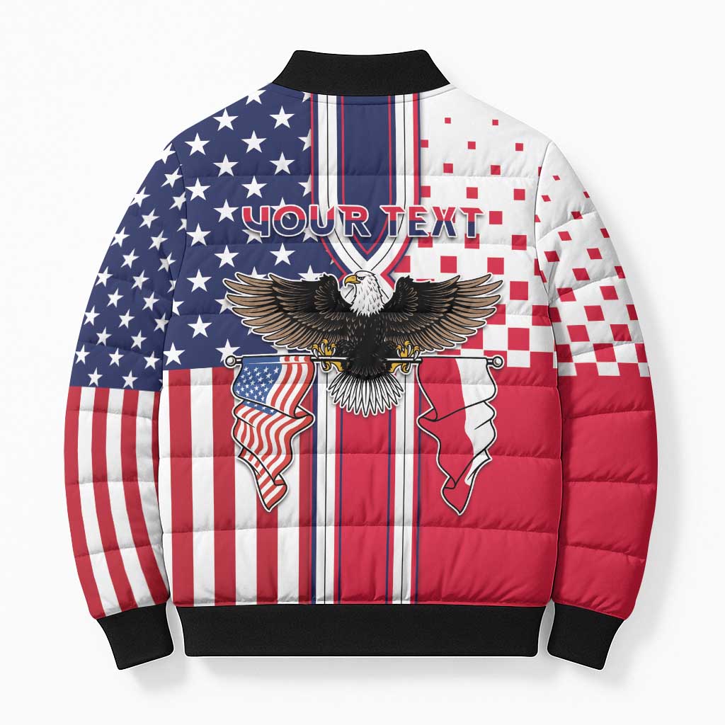 Personalized Polish American Heritage Month Bomber Puffer Jacket Unique Style - Wonder Print Shop
