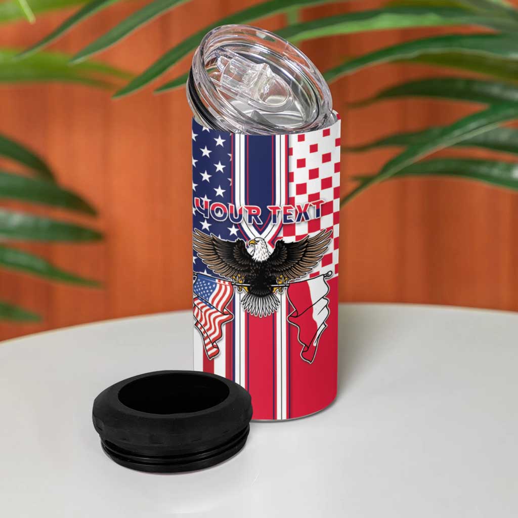 Personalized Polish American Heritage Month 4 in 1 Can Cooler Tumbler Unique Style - Wonder Print Shop