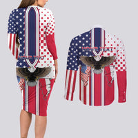 Personalized Polish American Heritage Month Couples Matching Long Sleeve Bodycon Dress and Long Sleeve Button Shirt Unique Style - Wonder Print Shop