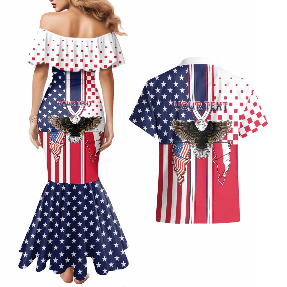 Personalized Polish American Heritage Month Couples Matching Mermaid Dress and Hawaiian Shirt Unique Style - Wonder Print Shop