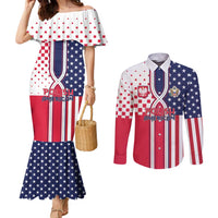 Personalized Polish American Heritage Month Couples Matching Mermaid Dress and Long Sleeve Button Shirt Unique Style - Wonder Print Shop