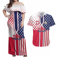 Personalized Polish American Heritage Month Couples Matching Off Shoulder Maxi Dress and Hawaiian Shirt Unique Style - Wonder Print Shop