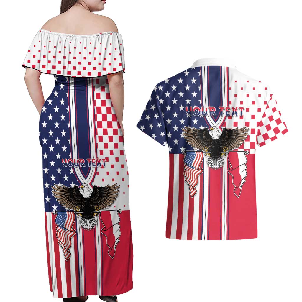 Personalized Polish American Heritage Month Couples Matching Off Shoulder Maxi Dress and Hawaiian Shirt Unique Style - Wonder Print Shop