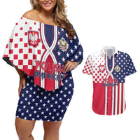 Personalized Polish American Heritage Month Couples Matching Off Shoulder Short Dress and Hawaiian Shirt Unique Style - Wonder Print Shop