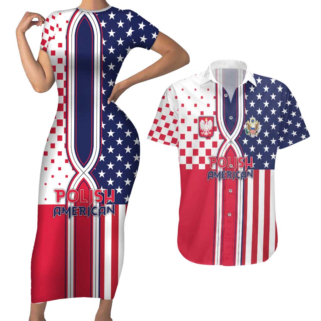 Personalized Polish American Heritage Month Couples Matching Short Sleeve Bodycon Dress and Hawaiian Shirt Unique Style - Wonder Print Shop