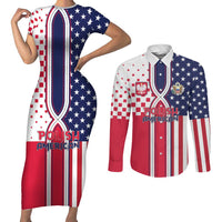 Personalized Polish American Heritage Month Couples Matching Short Sleeve Bodycon Dress and Long Sleeve Button Shirt Unique Style - Wonder Print Shop