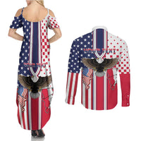 Personalized Polish American Heritage Month Couples Matching Summer Maxi Dress and Long Sleeve Button Shirt Unique Style - Wonder Print Shop