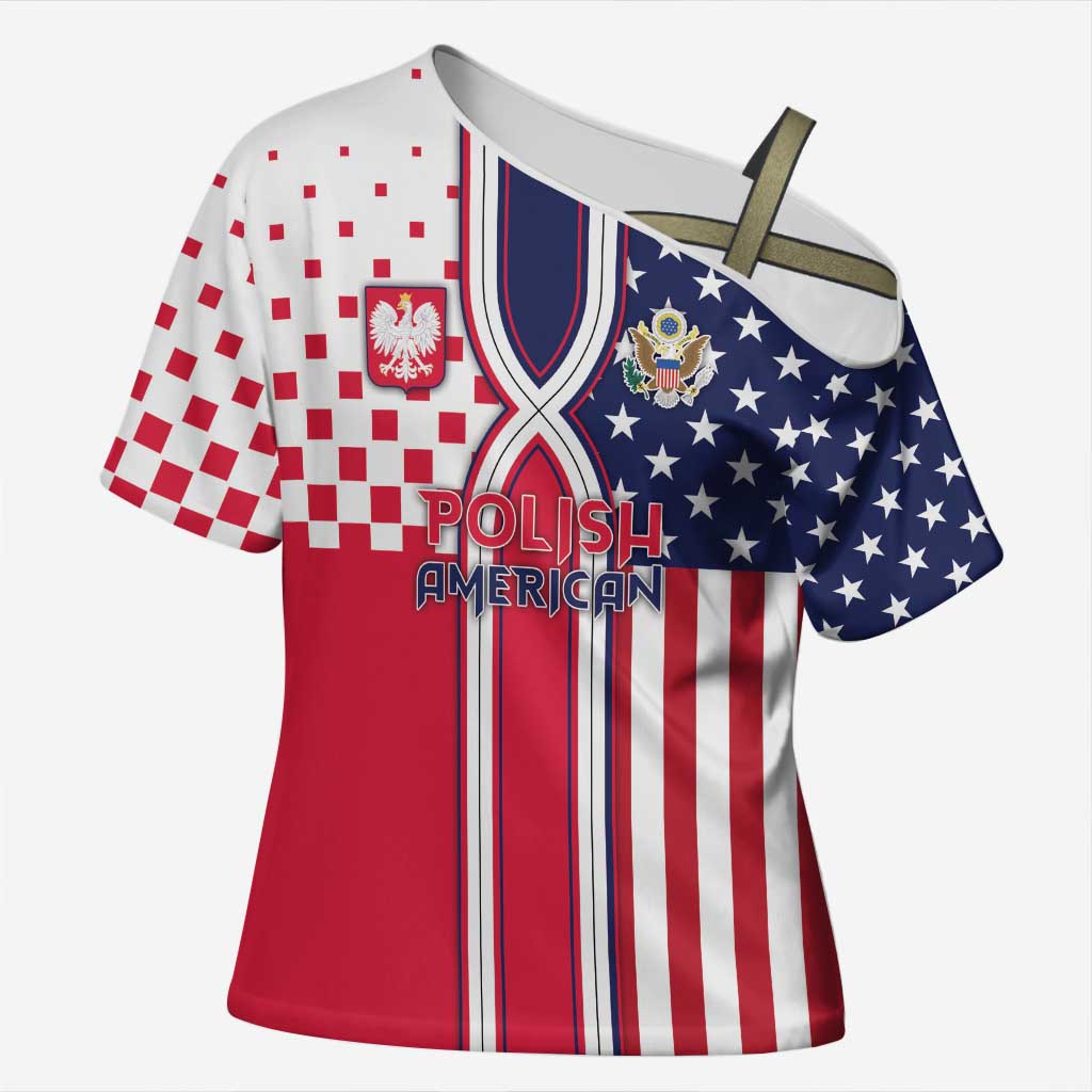 Personalized Polish American Heritage Month Cross Shoulder Shirt Unique Style - Wonder Print Shop