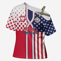 Personalized Polish American Heritage Month Cross Shoulder Shirt Unique Style - Wonder Print Shop