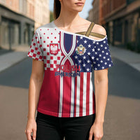Personalized Polish American Heritage Month Cross Shoulder Shirt Unique Style - Wonder Print Shop