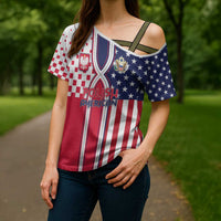 Personalized Polish American Heritage Month Cross Shoulder Shirt Unique Style - Wonder Print Shop