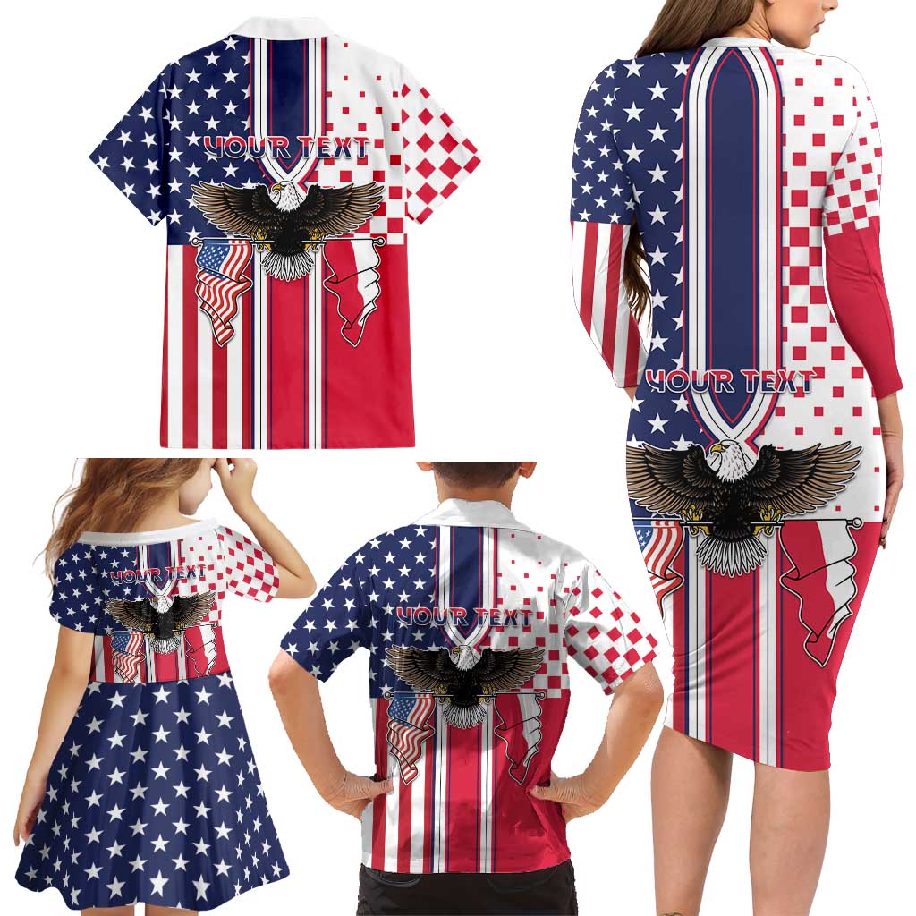 Personalized Polish American Heritage Month Family Matching Long Sleeve Bodycon Dress and Hawaiian Shirt Unique Style - Wonder Print Shop