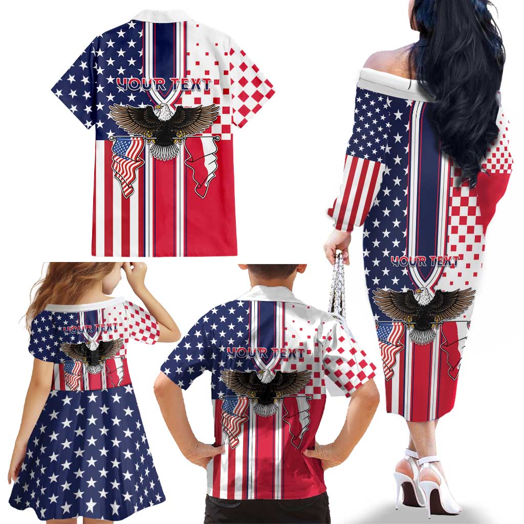 Personalized Polish American Heritage Month Family Matching Off The Shoulder Long Sleeve Dress and Hawaiian Shirt Unique Style - Wonder Print Shop