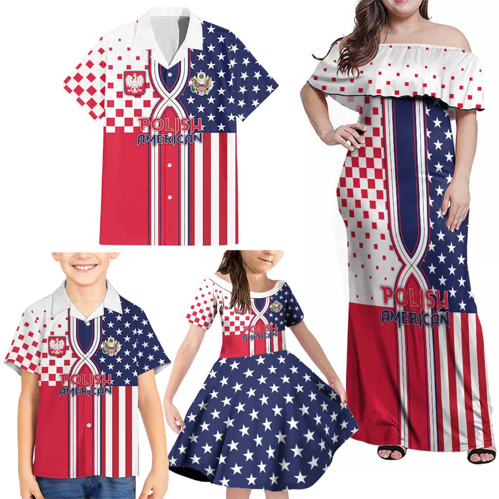 Personalized Polish American Heritage Month Family Matching Off Shoulder Maxi Dress and Hawaiian Shirt Unique Style - Wonder Print Shop