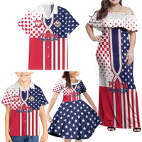Personalized Polish American Heritage Month Family Matching Off Shoulder Maxi Dress and Hawaiian Shirt Unique Style - Wonder Print Shop