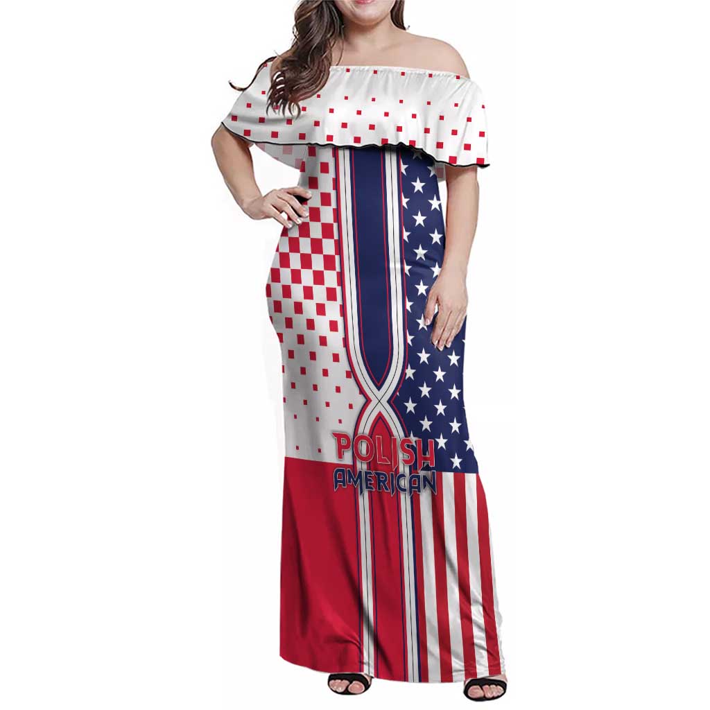 Personalized Polish American Heritage Month Family Matching Off Shoulder Maxi Dress and Hawaiian Shirt Unique Style - Wonder Print Shop