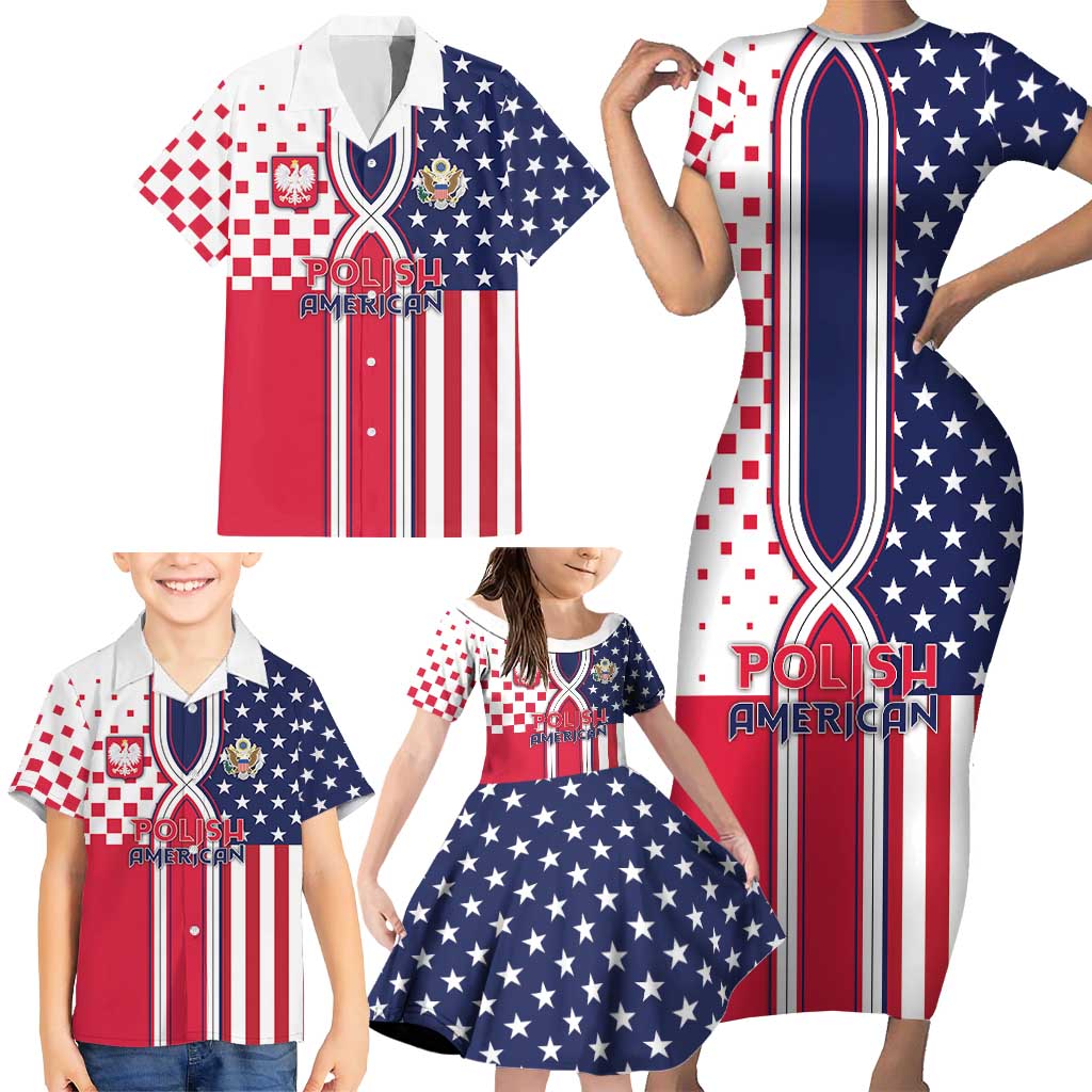 Personalized Polish American Heritage Month Family Matching Short Sleeve Bodycon Dress and Hawaiian Shirt Unique Style - Wonder Print Shop