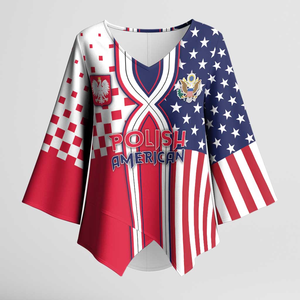 Personalized Polish American Heritage Month Kimono Sleeve Blouse Unique Style - Wonder Print Shop