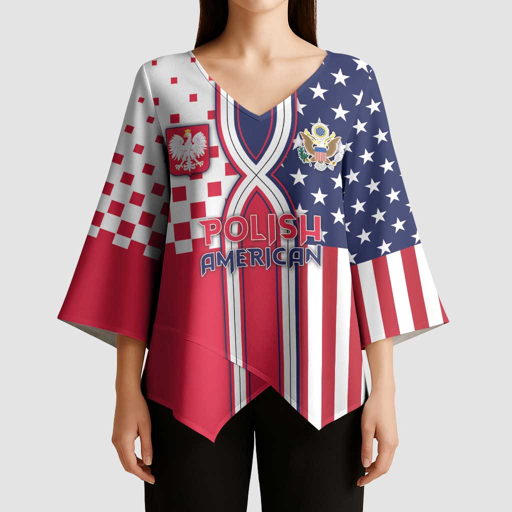 Personalized Polish American Heritage Month Kimono Sleeve Blouse Unique Style - Wonder Print Shop