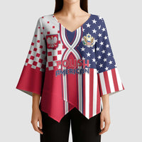 Personalized Polish American Heritage Month Kimono Sleeve Blouse Unique Style - Wonder Print Shop