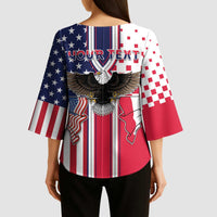 Personalized Polish American Heritage Month Kimono Sleeve Blouse Unique Style - Wonder Print Shop