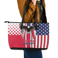 Polish American Heritage Month Leather Tote Bag Unique Style - Wonder Print Shop