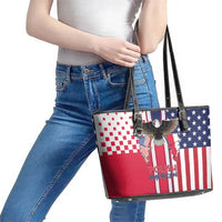 Polish American Heritage Month Leather Tote Bag Unique Style - Wonder Print Shop