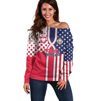 Personalized Polish American Heritage Month Off Shoulder Sweater Unique Style - Wonder Print Shop