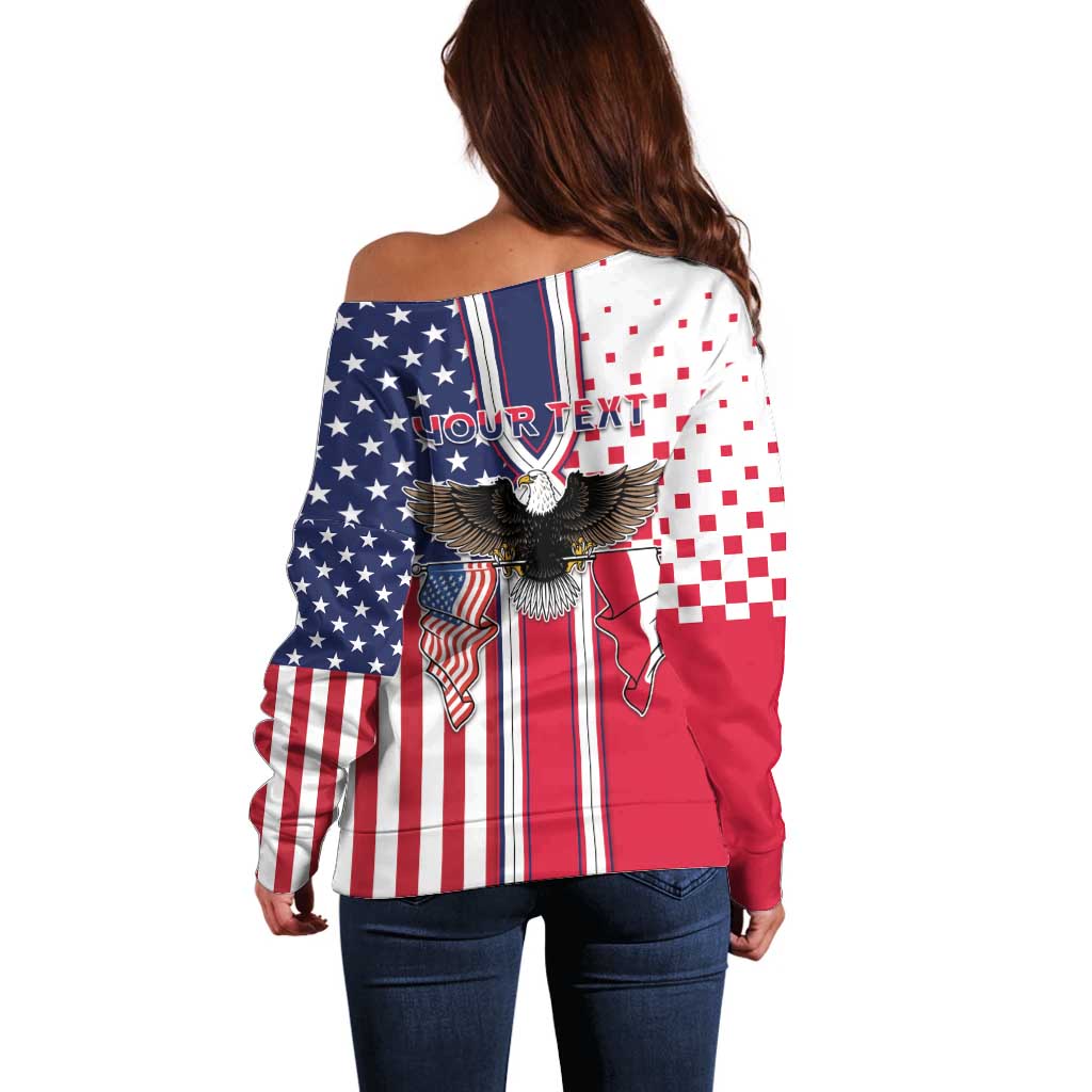 Personalized Polish American Heritage Month Off Shoulder Sweater Unique Style - Wonder Print Shop