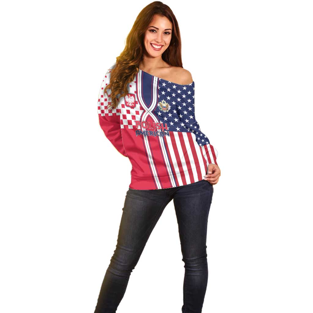 Personalized Polish American Heritage Month Off Shoulder Sweater Unique Style - Wonder Print Shop